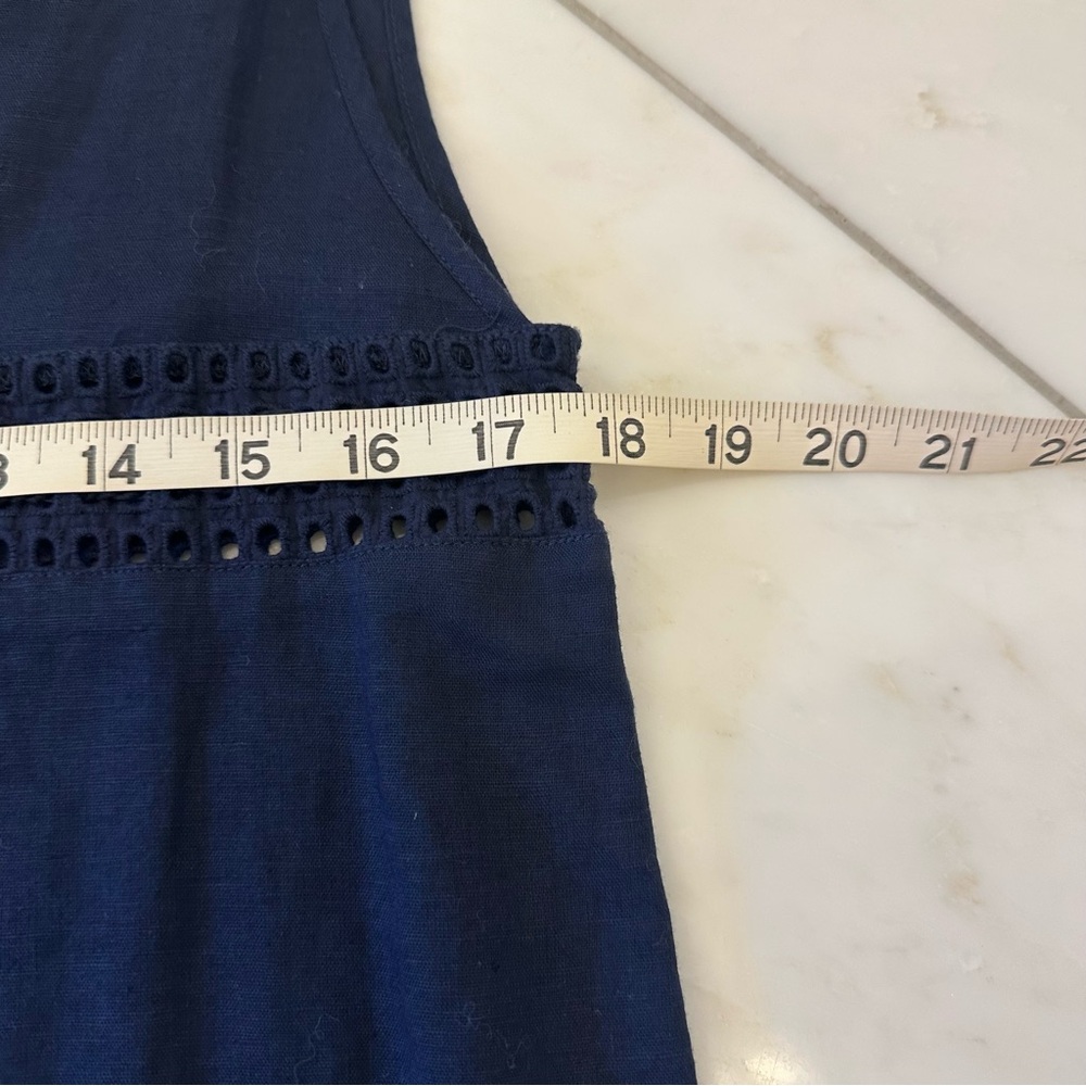 J. Crew Deep V Blue Swim Cover-Up XS linen cotton blend - Picture 8 of 11